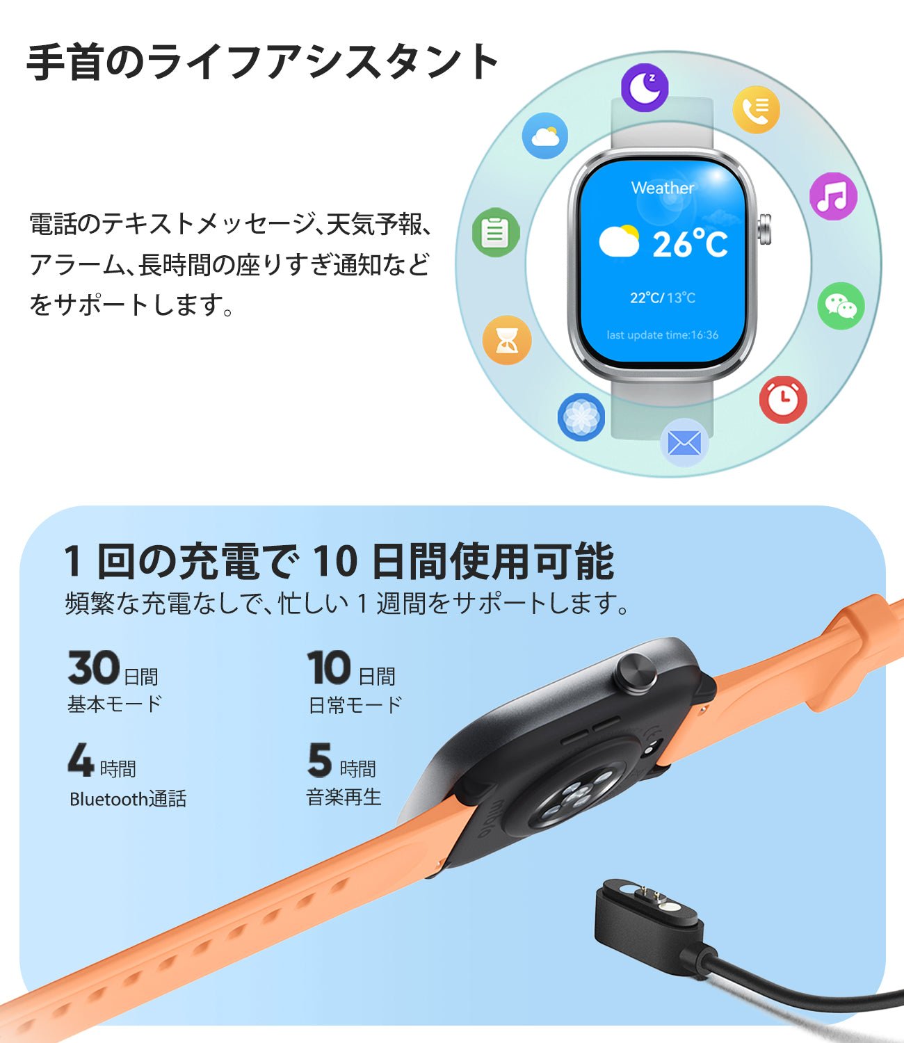Mibro C4 | 大画面 2.01″ スマートウォッチ｜Bluetooth通話・100種