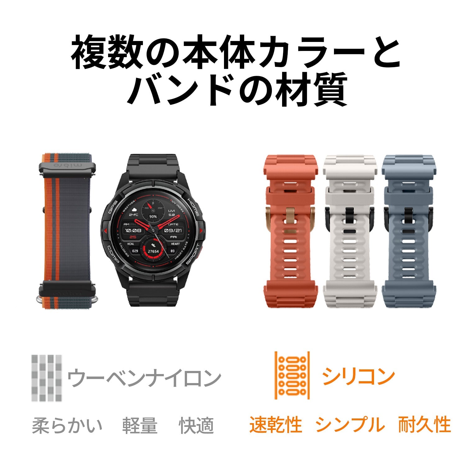 Mibro GS Active｜GPS搭載スマートウォッチ｜5ATM防水・20日間